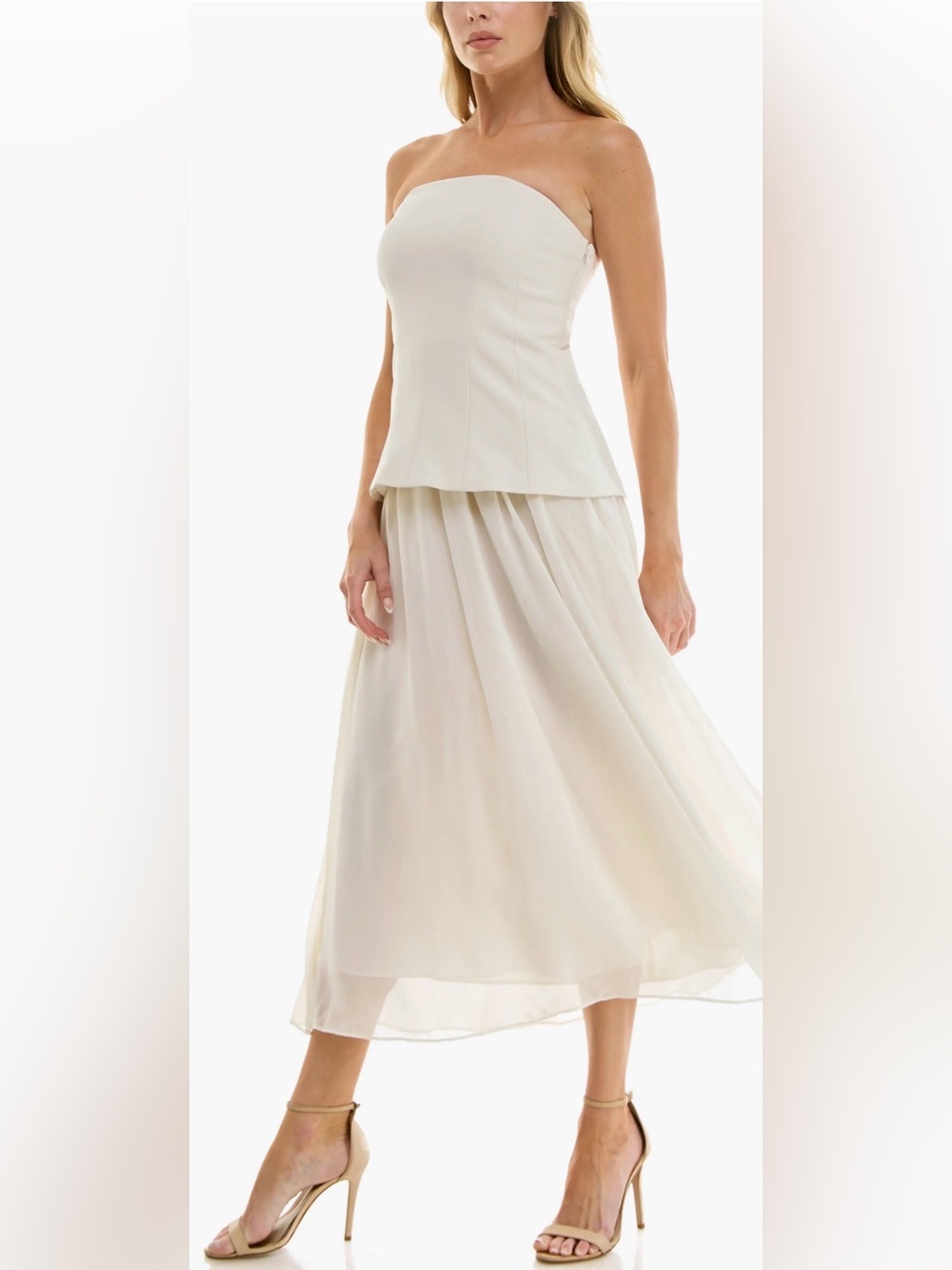 Socialite Cream Flowing Midi Dress